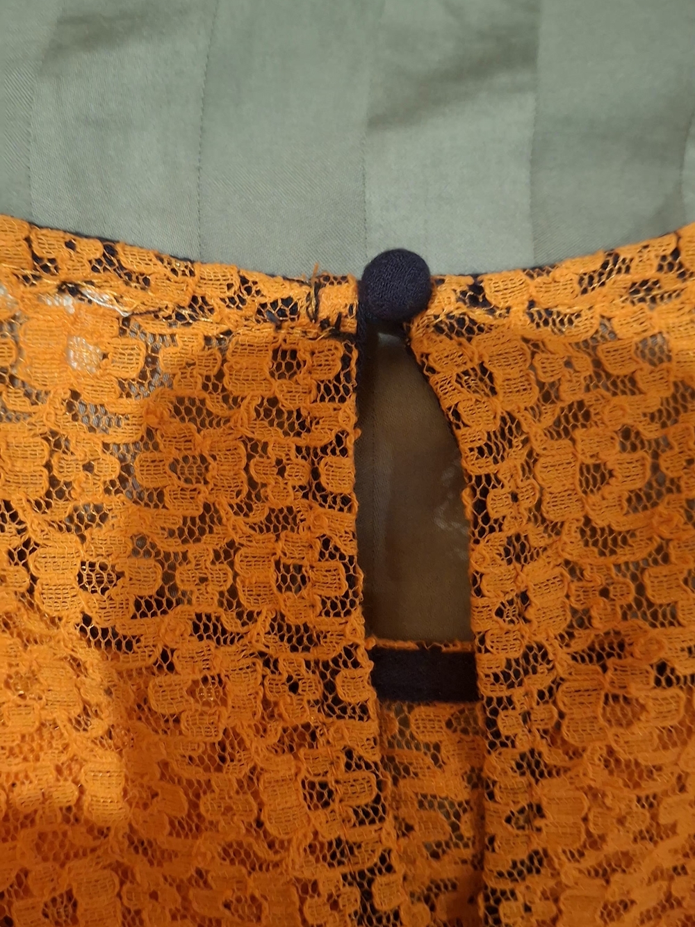 Umgee Navy and Orange Crochet Trim Mini Dress - Picture 4 of 11
